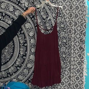 brandy melville maroon babydoll dress